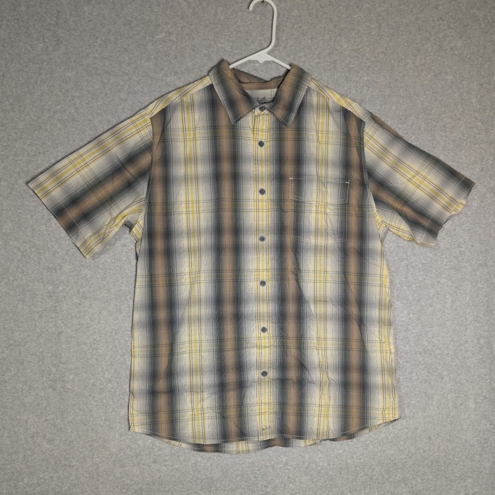 Woolrich Button Up Shirt Mens Large Plaid Organic Cotton Gorpcore Lightweight